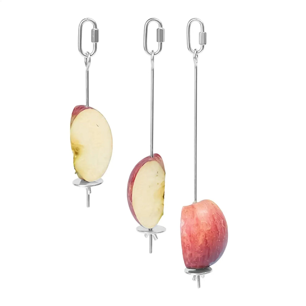 1pcs Bird Cage Food Skewer Stainless Fruit Stick Holder Bird Food Holder For Cage Foraging Macaw Parakeet Cockatiel Conure Finch Qme
