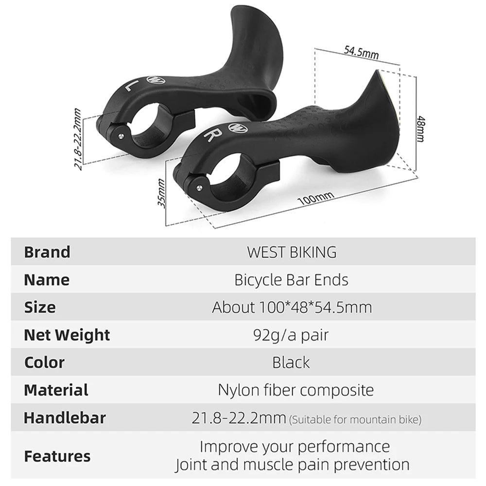 Comfortable Fluorescence Bicycle Bar Ends Ergonomic Design Bike Handlebar Nylon Bicycle Handle Bar Grips Cycle Accessory Qme