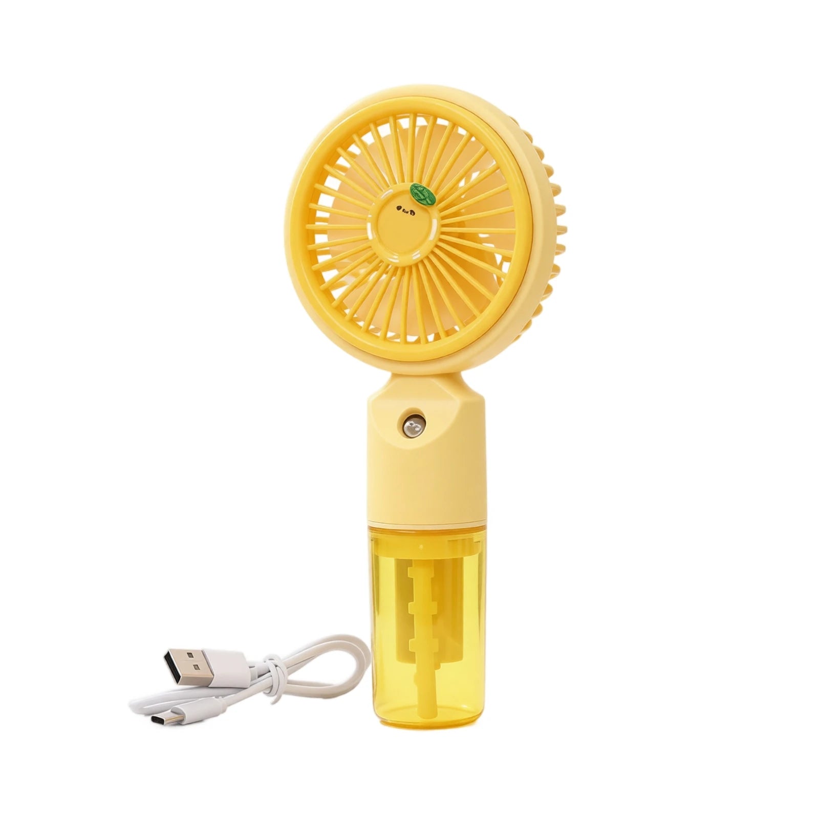 Cute Cartoon Fruit Handheld Spray Fan with 3 Speed Settings Perfect for Outdoor Travel Protable Mini Summer Daily Use Fan Qme Yellow one size