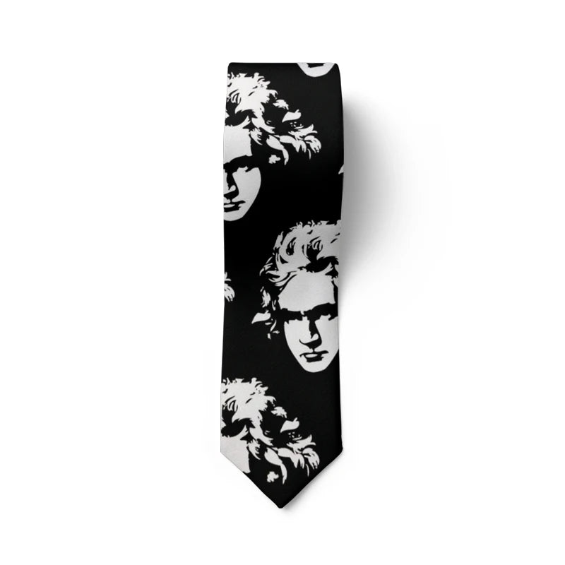 Art Nouveau Portrait Tie Classical Oil Painting Casual Slim Men's Qme