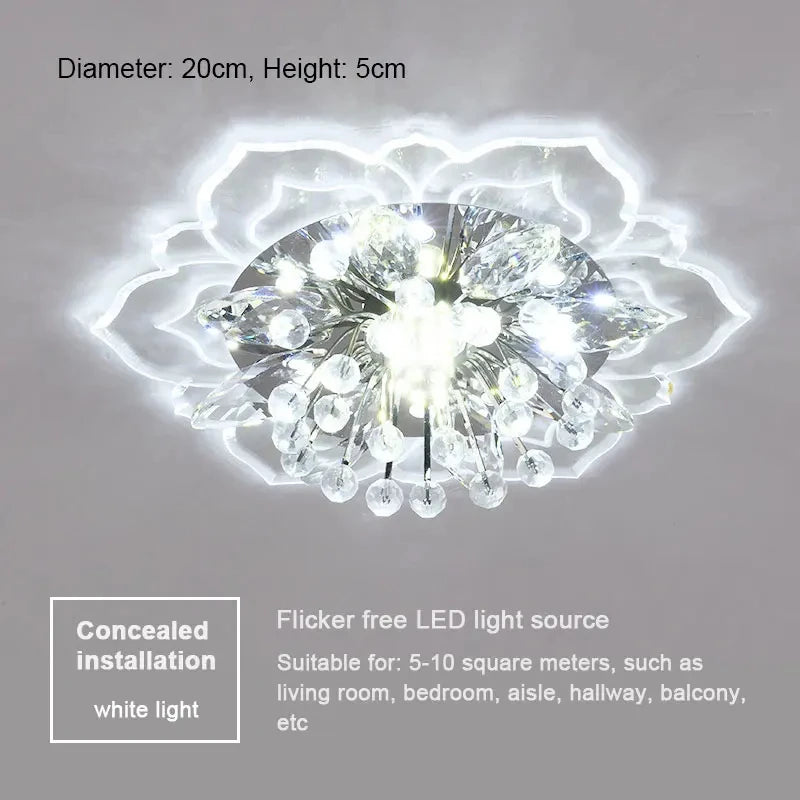 Modern LED Ceiling Light Crystal Ceiling Lamp Bedroom Chandelier Indoor Lighting For Living Room Home Decoration Led Chandelier Qme White Concealed