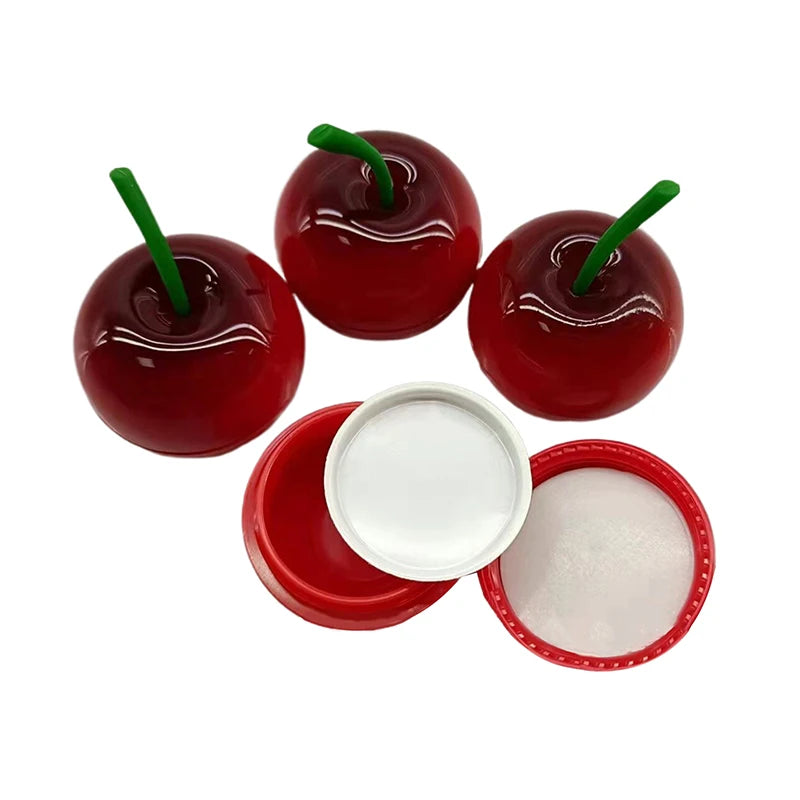 1 Refillable Children's Lip Balm Container Cherry Flower Design Qme