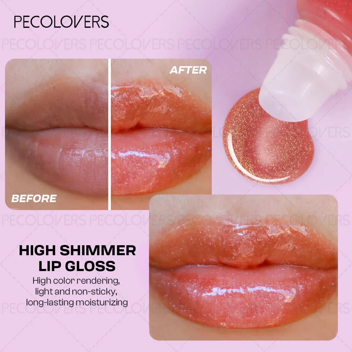 Moisturizing Lip Gloss Shimmer Nourishing Effect Long-lasting Qme