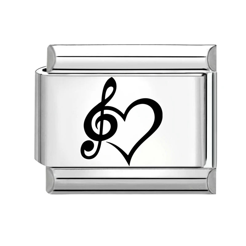 Trendy Fashion Stars Headphones Cats Heart NO 8 Ball Charm Italian