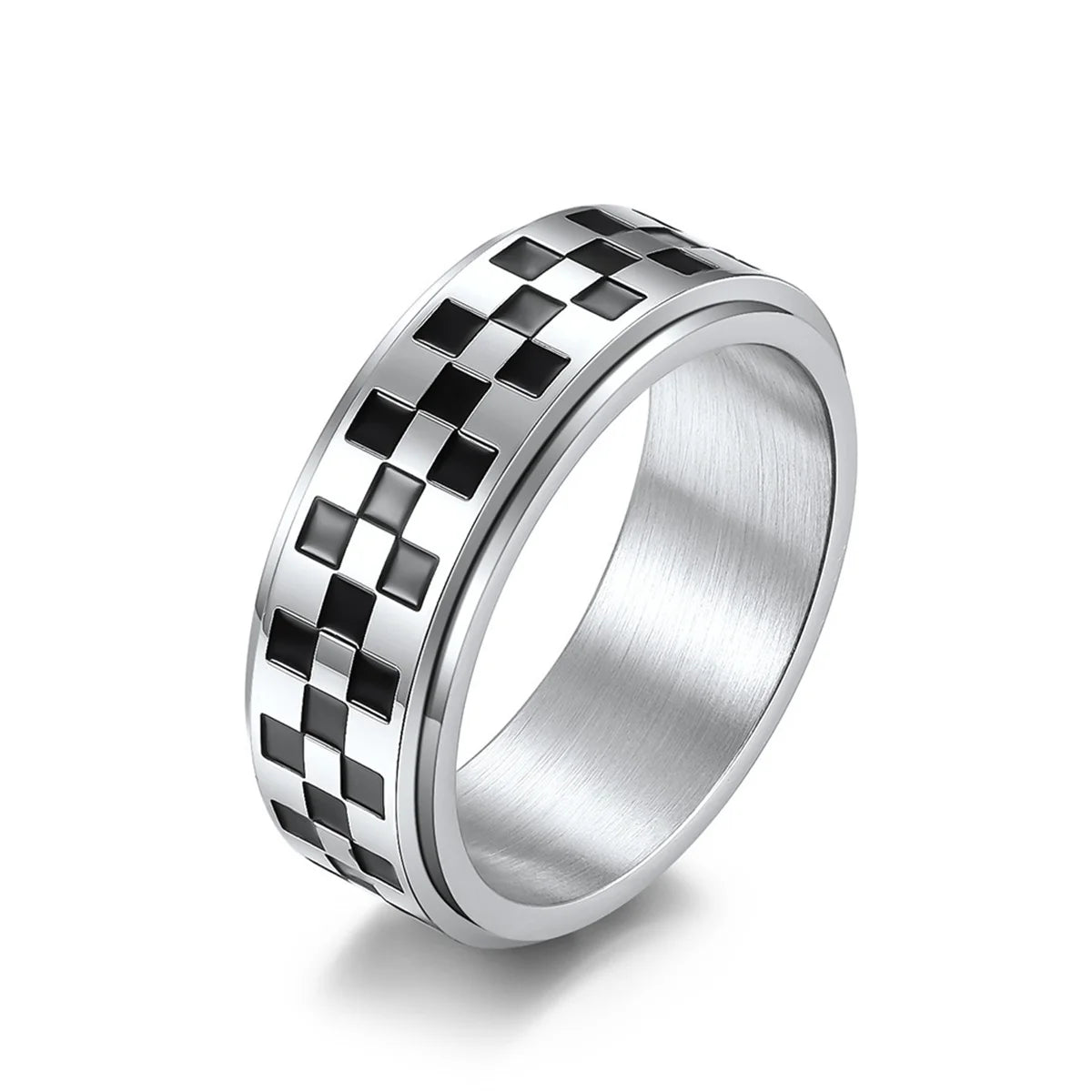 Cross-Border E-Commerce New Product Racing Racing Flag Go Chess Board Black and White Grids Stainless Steel Rotating Ring Qme yin 13
