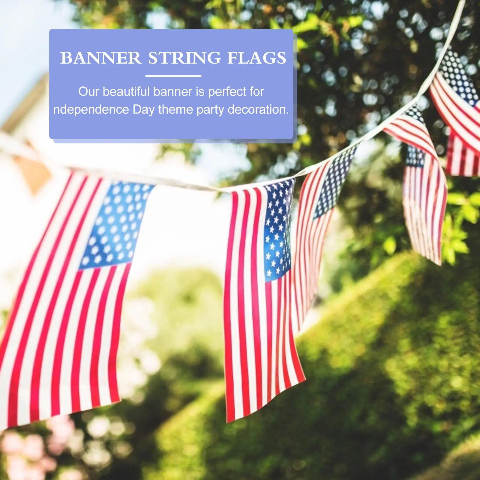 American Flag Banner String Decorative Independence Day Party Flag Bunting Festival Supplies Perfect Outdoor Indoor Celebration Qme