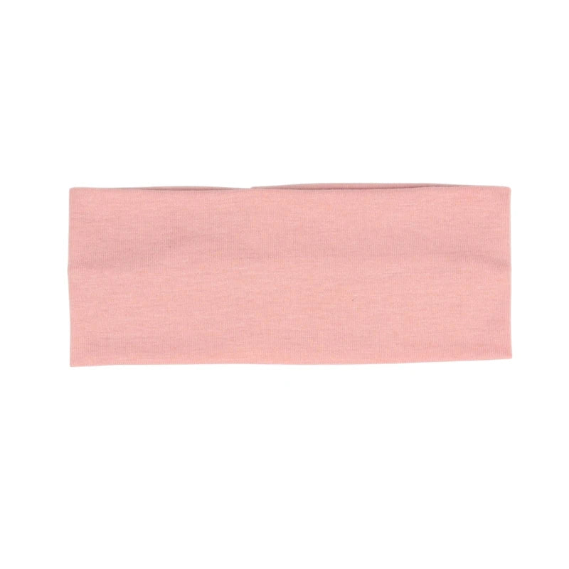 Unisex Simple Solid Running Sports Yoga Headband Absorb Sweat Elastic Qme Pink