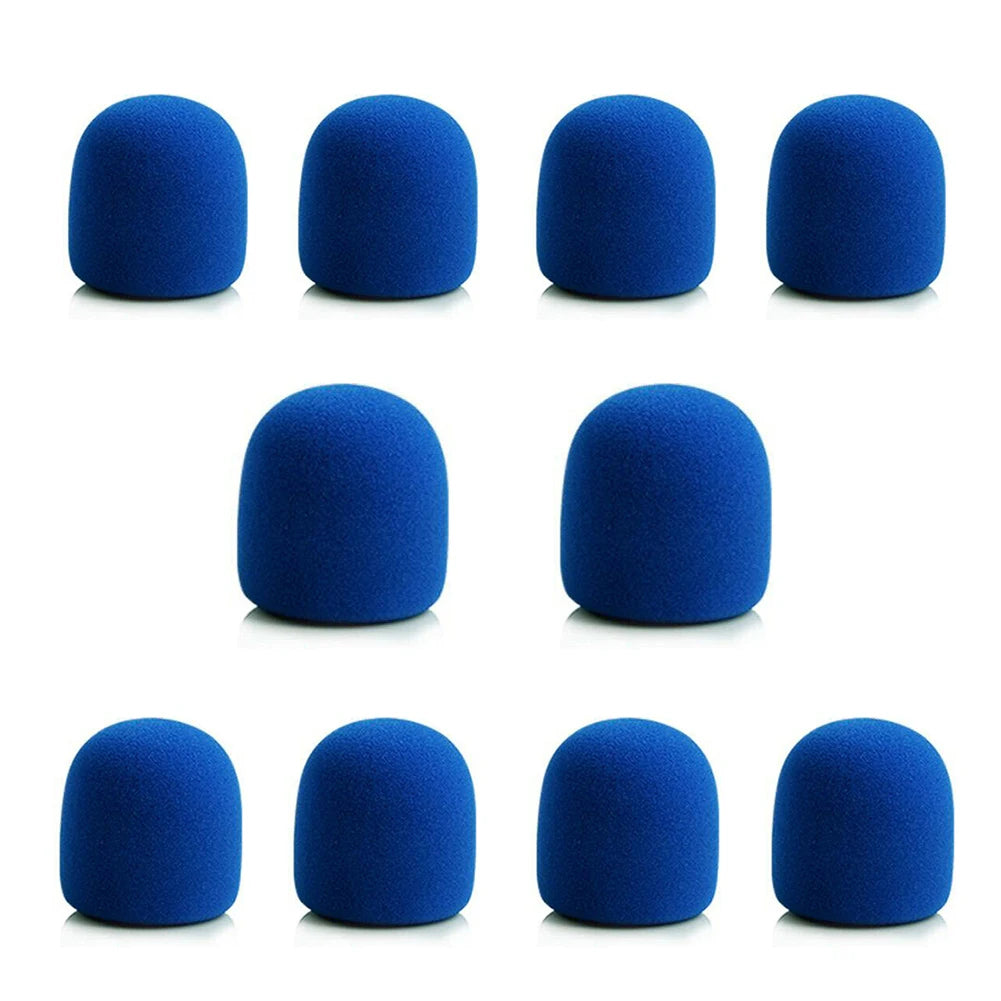 10pcs Microphone Foam Mic Sponge Ball Shape Cover Windscreen Protective Shield Qme Blue