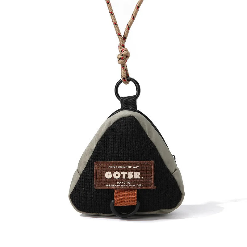 Triangular Key Bag Coin Purse Halter Trendy Storage Personalized Qme black