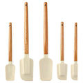Cream Cake Silicone Spatula Wooden Handle Baking Pastry Scraper Qme White