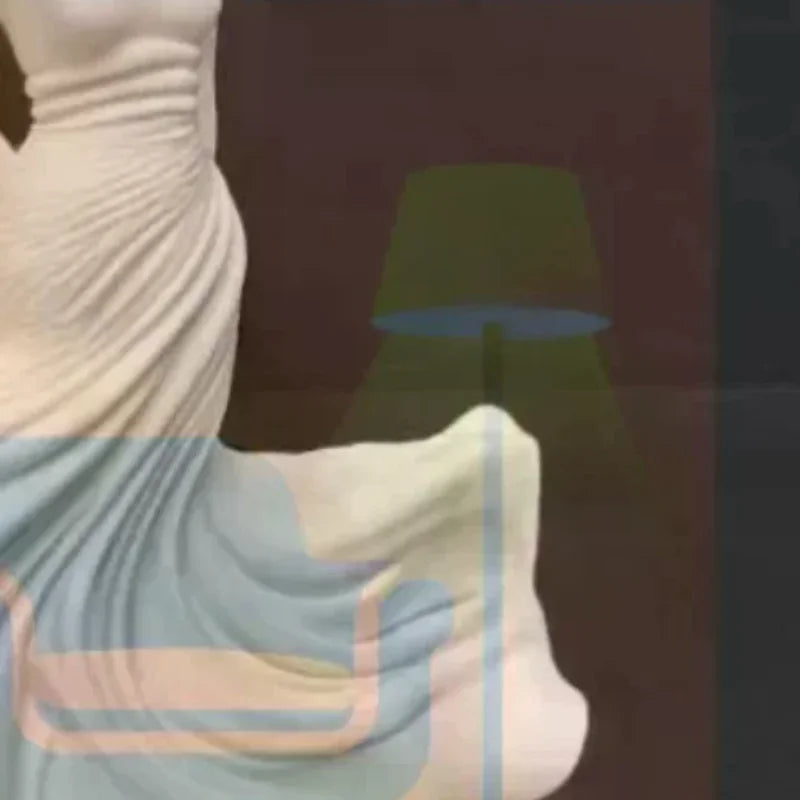 3D Ornament Figurine White Dancing Lady Statue Flowing Skirt Simple Console Living Room Decor Sculpture Gift For Women Girl Qme