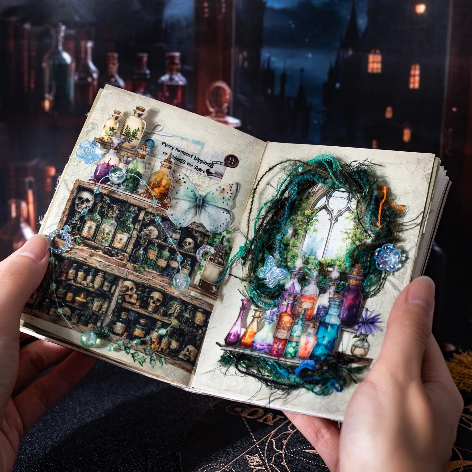 4cm*2m Gothic witch's potion bottle PET Tapes DIY Scrapbooking Stickers Masking Tape Collage Journal Creative Stationery Tapes Qme
