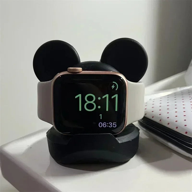 Desktop stand for Apple Watch Series 10 9 8 7 6 SE 5 and 4 iWatch silicone charger 46mm 44mm 42mm 41mm 40mm Watch charging stand Qme