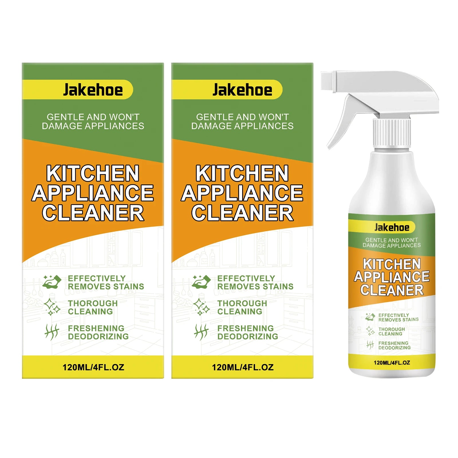 Kitchen Appliance Cleaning Spray Removing Stains Penetrate Grease Elegant Fragrance High-Efficiency Formula Heavy Duty Degreaser Qme 2 x 120ML Boxed