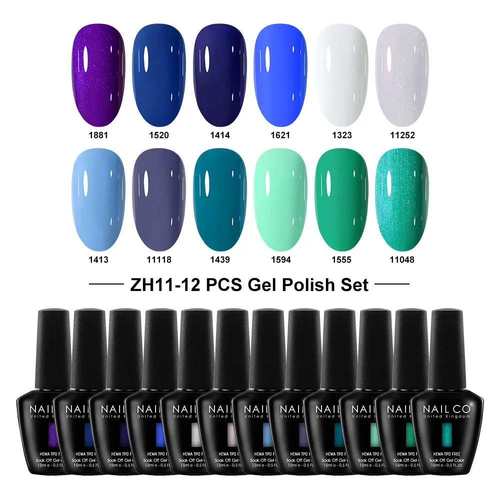 NAILCO Summer Macaroon Gel Nail Polish Semi Permanent UV Soak Off Art Qme NC-12H-ZH11