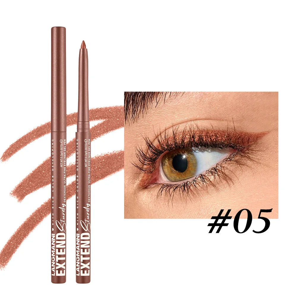 Matte Glitter Gel Eyeliner Pencil Smooth Waterproof Blue Brown Eyeliner Fast Dry Matte Concealer Pen Long Lasting Eyes Makeup Qme 05
