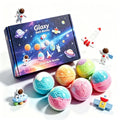 12pcs Kids Bath Bombs Set 60g Each with Surprise Toy Inside Natural Bubble Bath Fizzy Ball for Children Spa Bathtime Gift Qme outer space 60g