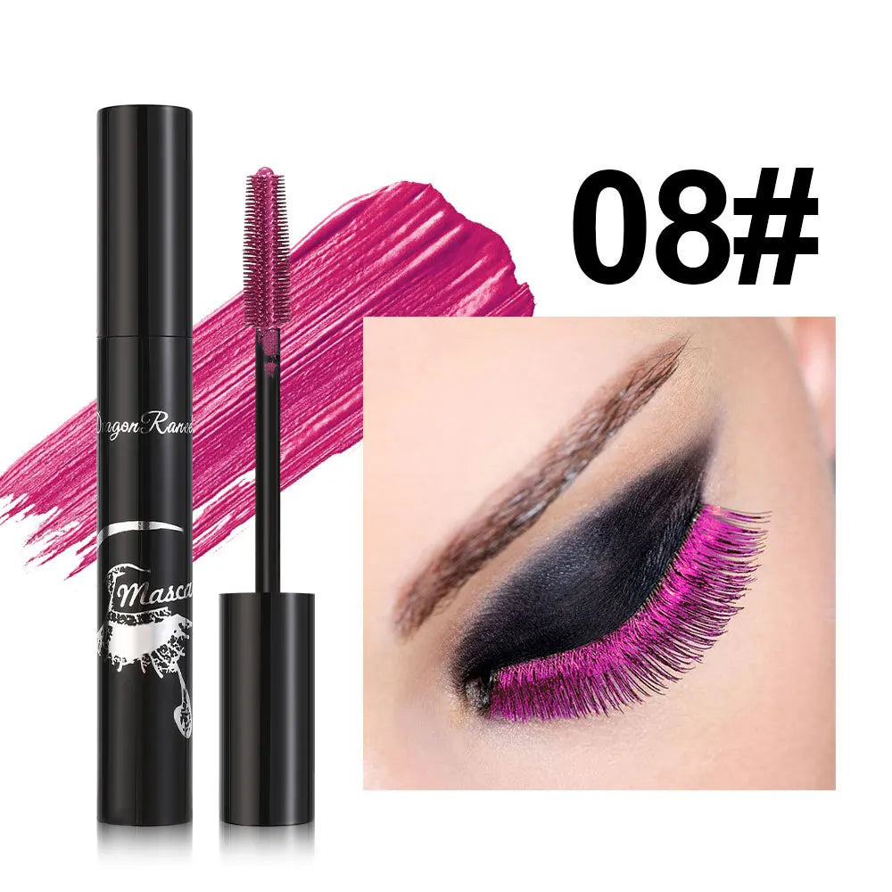 Colorful Volume Mascara Lasting Styling Waterproof Quick Dry Blue Purple Curling Lengthen Long Eyelash Silk Extension Cream Qme 08