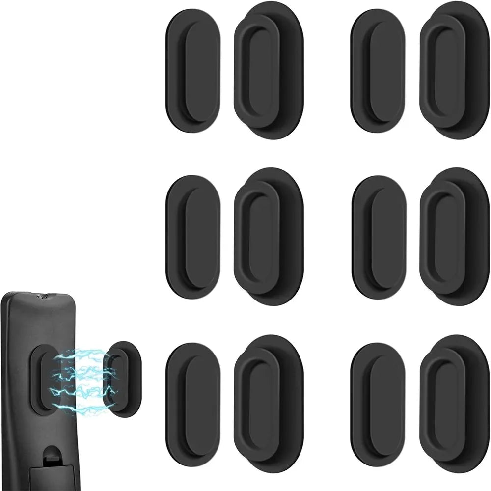 6 Pack Magnetic Remote Control Holder Wall Mount Soft Silicone Remote Control Caddy with Strong Adhesive Remote Holder Qme