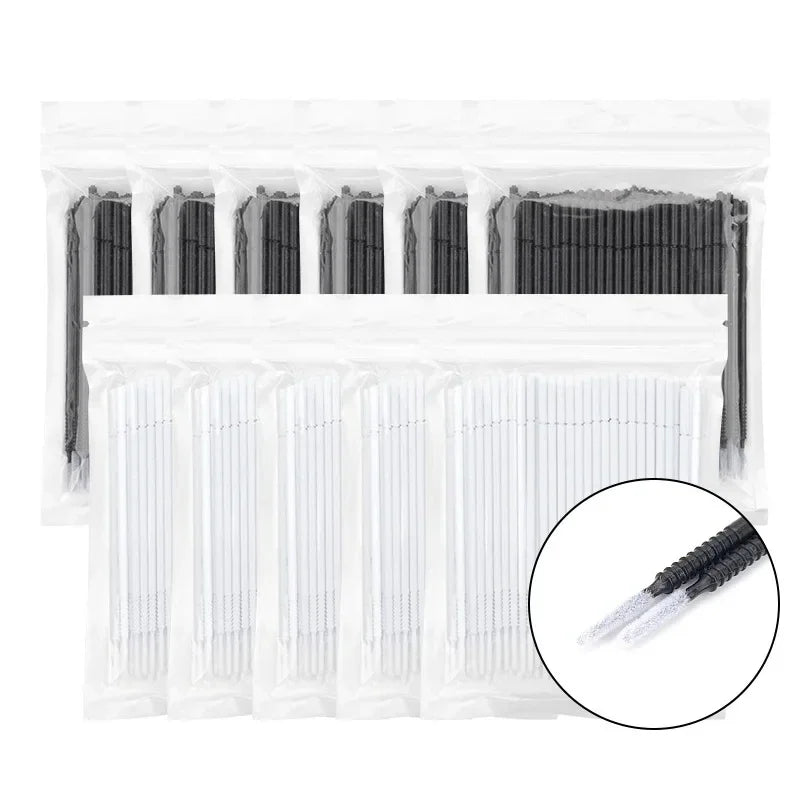 100PCS Disposable Spiral Mascara Brush Handle Microbrush Applicator Lashes Brushes Eyelash Extension Makeup Tools Qme
