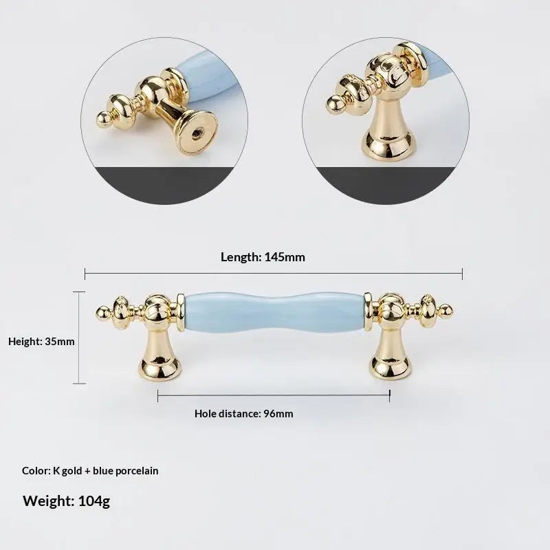 Modern Colored Ceramic Furniture Handle Golden Wardrobe Cabinet Handles Closet Door Knob Dressing Table And Drawer Pull Hardware Qme A12