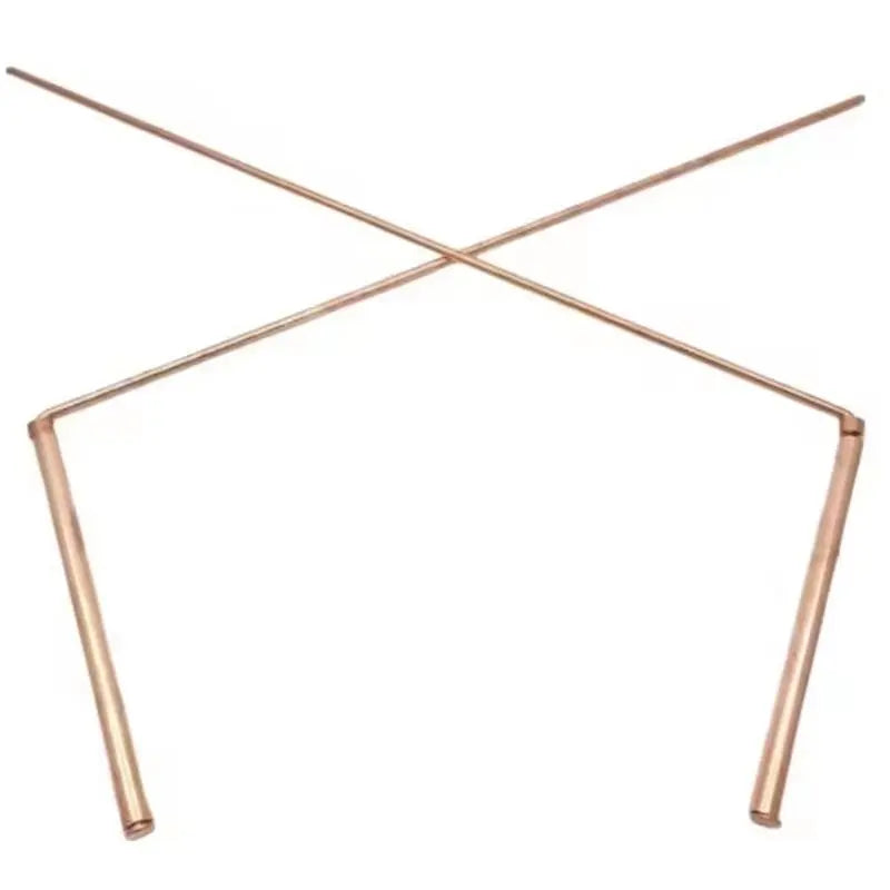 A02F-For Psychic Divination& Metal Detection- Copper Dowsing Rod Set For Finding Water& Minerals Qme