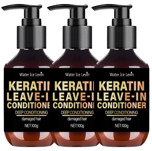 Keratin Leave-In Conditioner with Biotin & Collagen - Repairs Damaged Hair for Deep Moisture, Softness & Shine, Hair Treatment. Qme Shine Enhancing