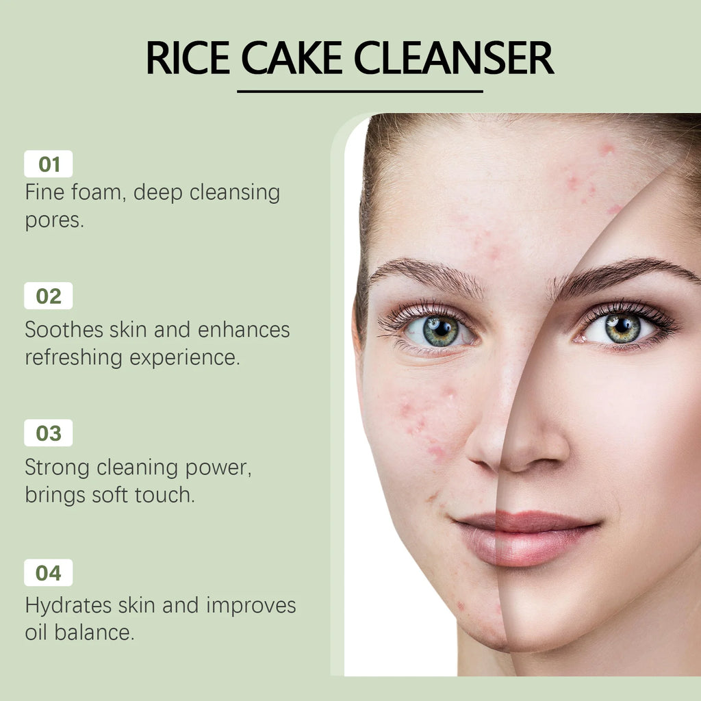 Green Tea Salicylic Acid Facial Cleanser Cleansing Pore Refining Hydrating Blackhead Removal Oil Control Non-Drying Face Wash Qme