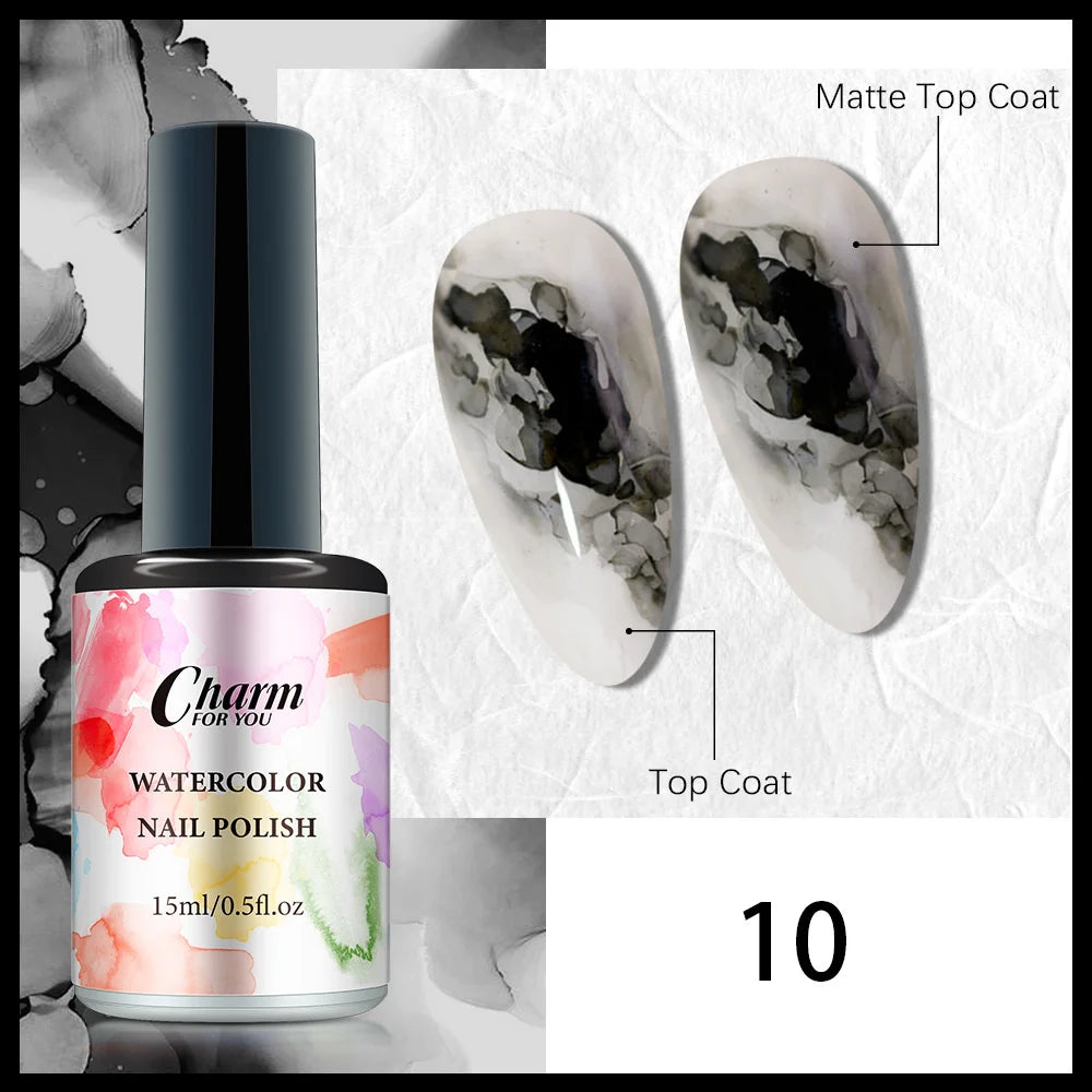 Clear Blooming Nail Gel Watercolor Marble Blossom Polish Spreading Qme 10