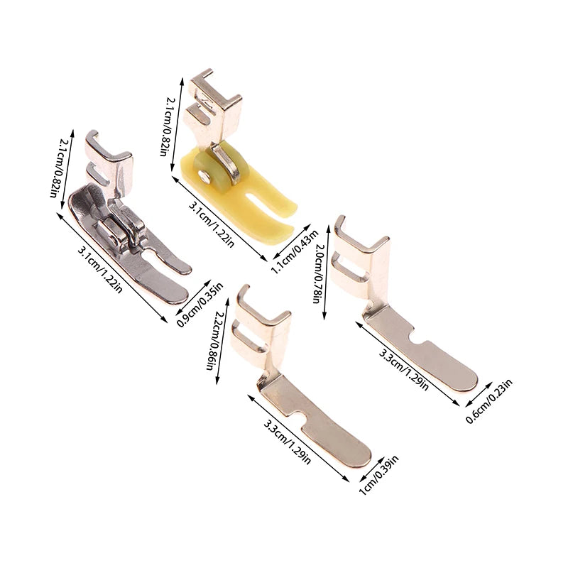 Sewing Machine Zipper Presser Foot Iron Plastic Left Right Hole Qme