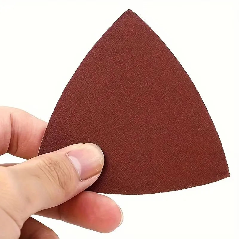 30Pcs sanded paper 90mm triangular hook and loop sandpaper triangular bonding oscillation multi-tool sanding pad multi-grit Qme