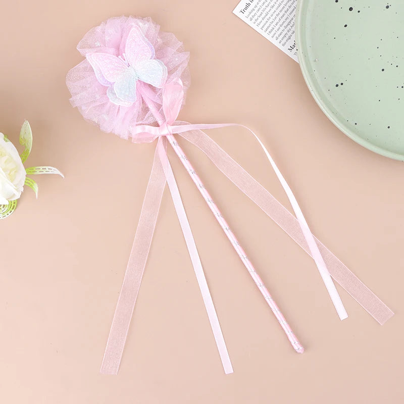Butterfly Stick Fairy Wand Princess Cosplay Props Wand For Girls Birthday Halloween Party Supplies Qme Pink