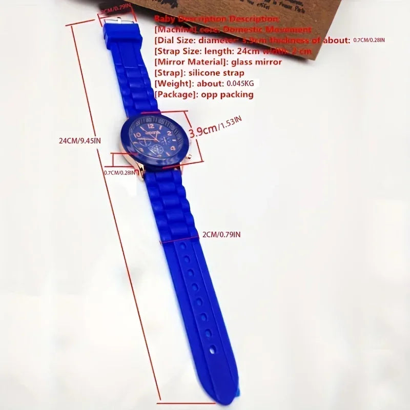 Stylish Round Pointer Quartz Watch, Triple Dial Silicone Watchband Sports Wristwatch For Women And Men, Ideal choice for Gifts Qme