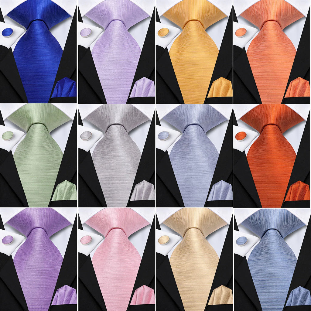 Mens Tie Necktie Plain Solid Purple Pink Orange Wedding Men Business Qme