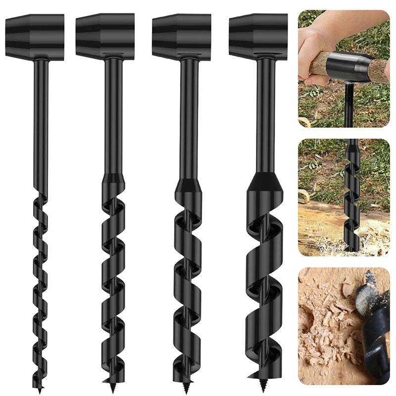 Outdoor Extended Drill Bit Hand Wood Punch Manual Auger Bush-craft Qme