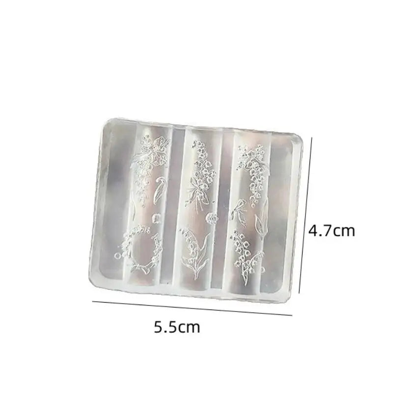 3D Silicone Transparent Nail Mold Lotus Leaves Nails Carving Mold Template DIY Nail Art Decoration Manicure Design Tools Qme style 3