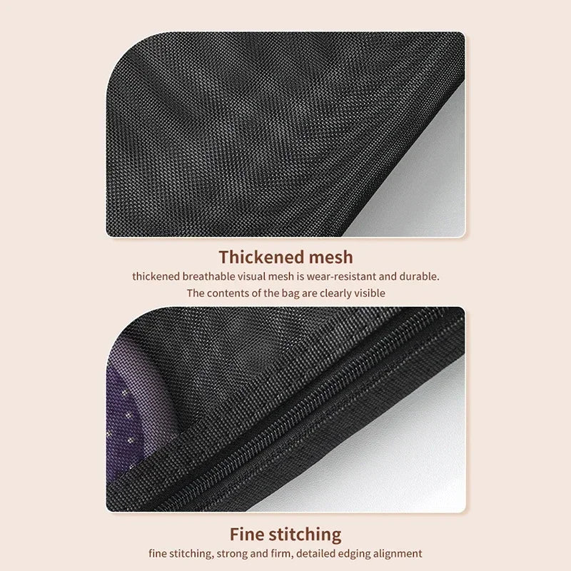 A4 A5 A6 Nylon Mesh File Bag Transparent Zipper Test Paper Information Student Pen Bag Transparent Mesh Cosmetic Storage Bag Qme