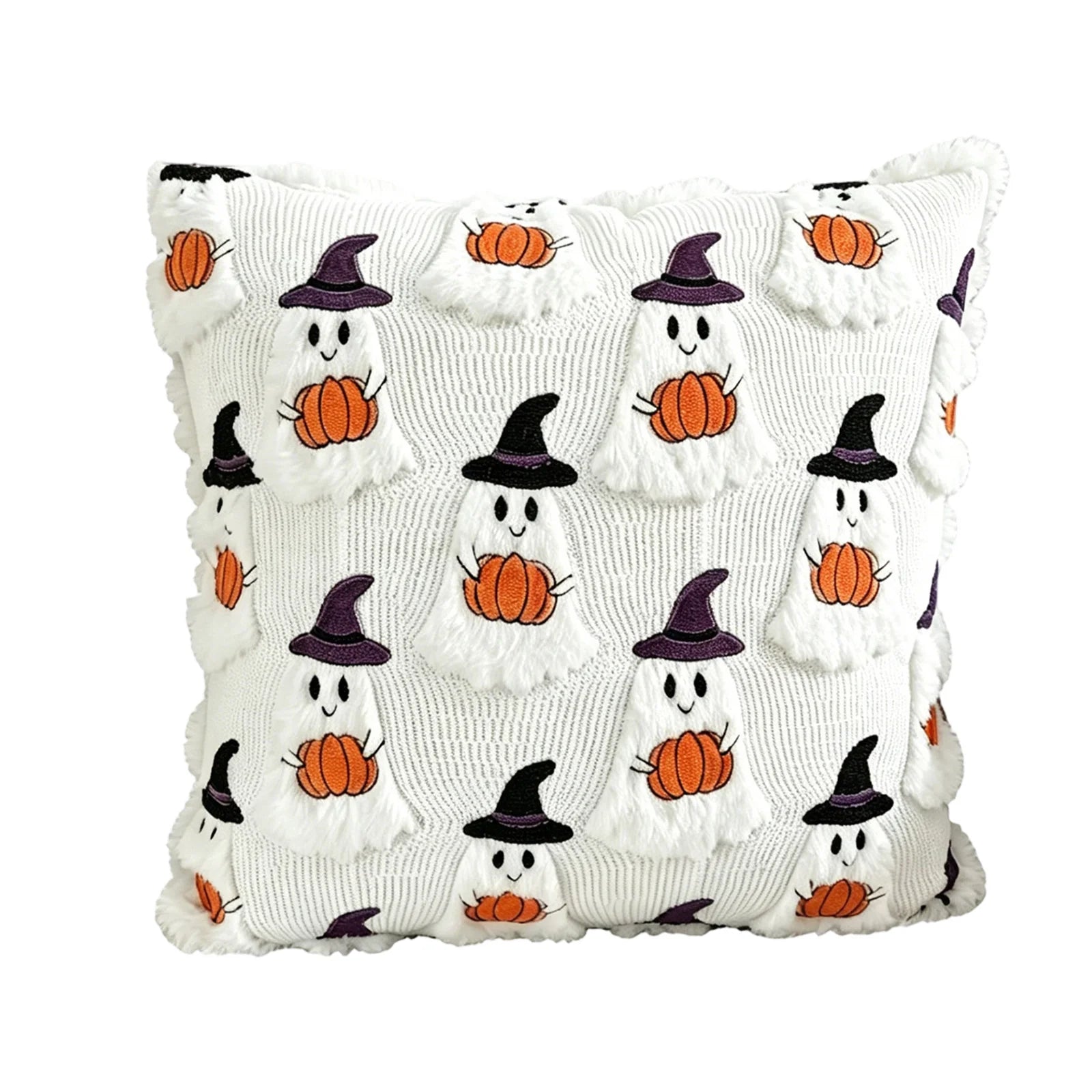 Halloween Ghost Pumpkin Square Throw Cover 45*45cm Holiday Party Home Store Decorative Cushion Case Without Insert Qme Multicolor 66×66cm