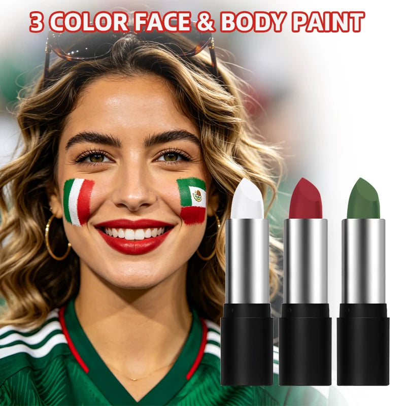5 Colors Face Paint Stick Stencils Non-toxic Body Painting Sports Qme