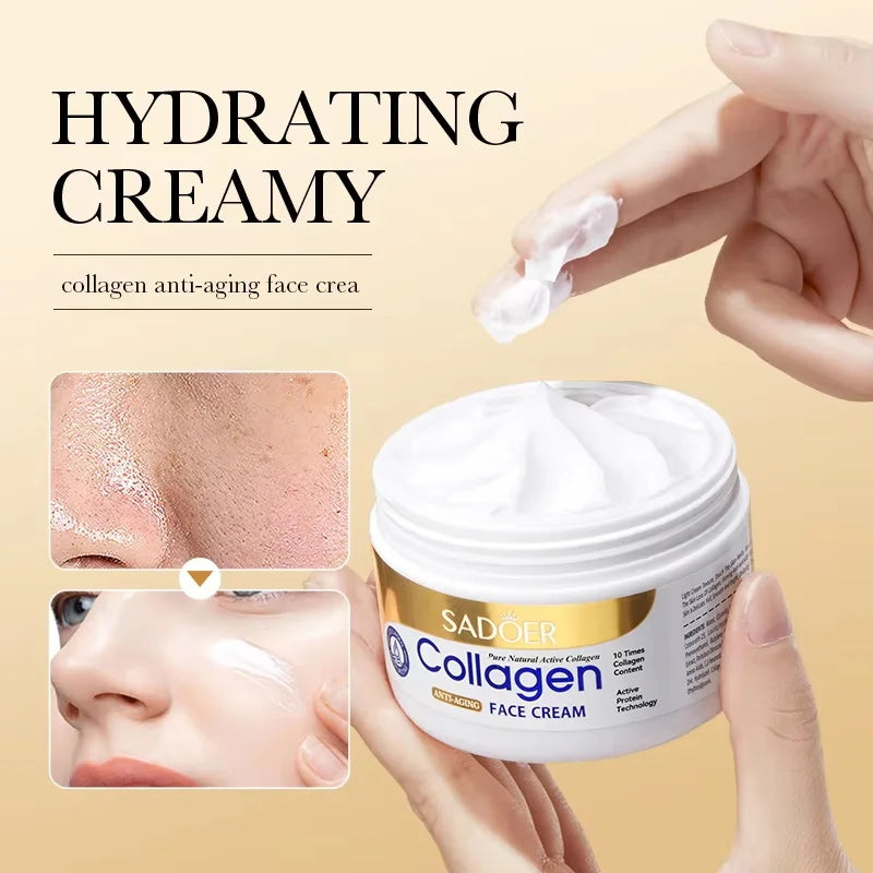 SADOER Collagen Firming Face Cream sknicare Moisturizing Hydrating Face Creams Faical Cream Beauty Face Skin Care Products Qme