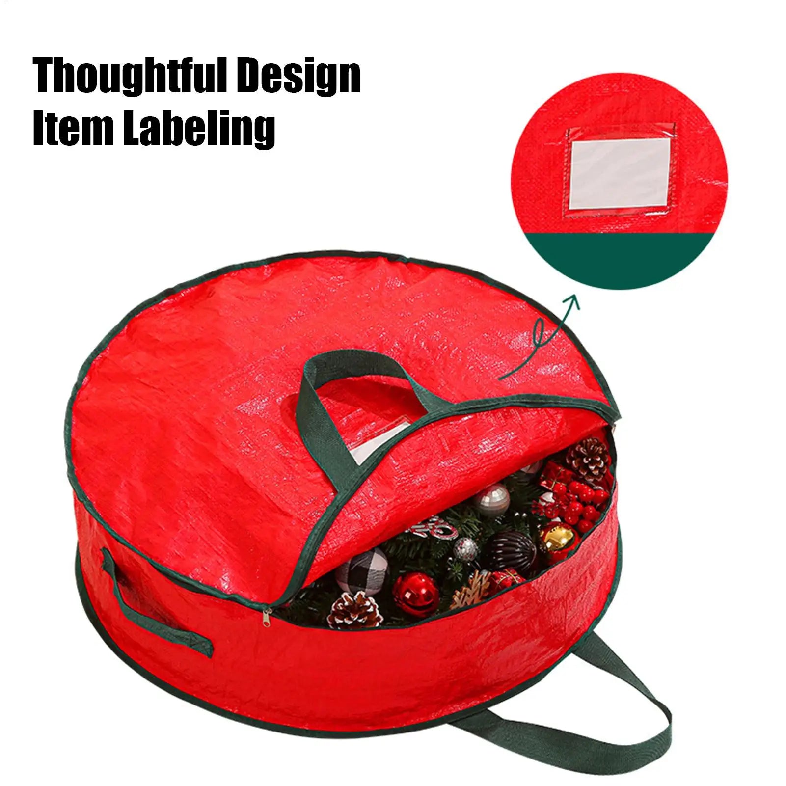 Wreath Holder Boxes Storage Heavy Duty Zippered Organizers Sturdy Qme