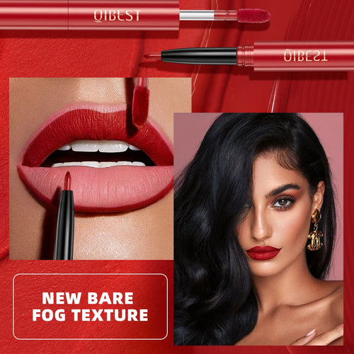 2 In 1 Double-end Lipgloss Lipliner Moisturizing Lipgloss Waterproof Long Lasting Matte Lip Liner Pen Makeup Lipliner 6 Colors Qme