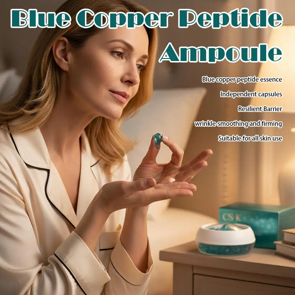 CS-K Copper Peptide Serum Capsules, GHK-Cu Deep Repair Face Essence, Hydrating Serum For Sensitive Skin Face Serum Qme