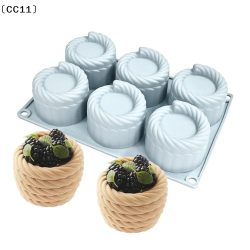 1 6 Cavity Woven Flower Basket Design French Mousse Cake Mould Qme