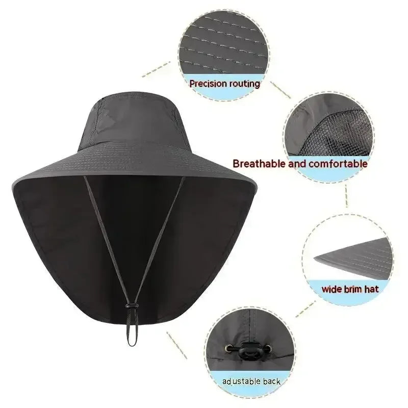 Wide Brim Baseball Hats Women Men Sun Defender Cooling Neck Guard Qme