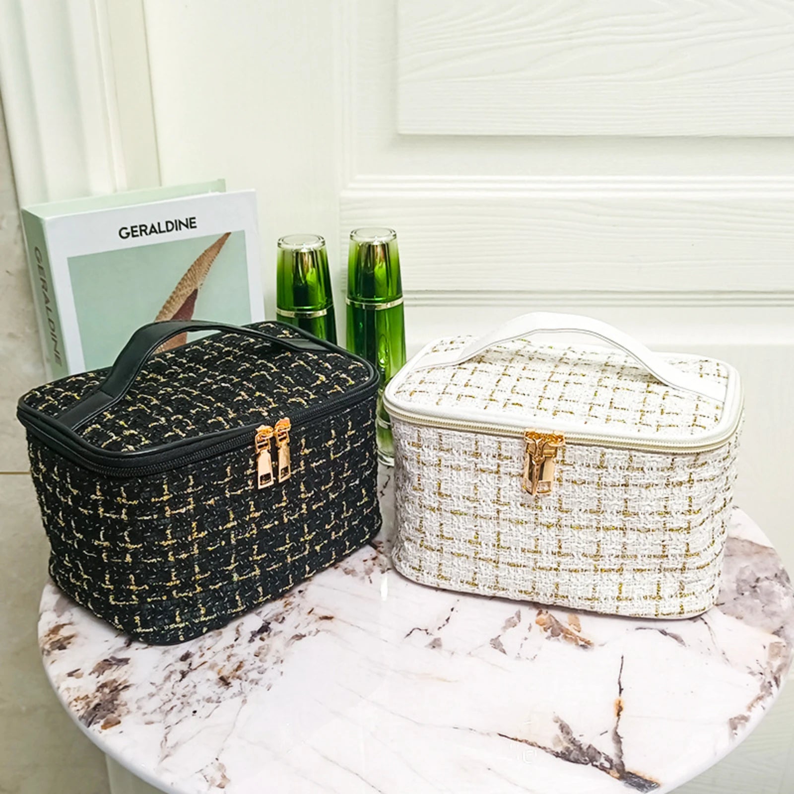 Cosmetic Makeup Bag Double Layer Large Capacity Storage Organizer Outdoor Travel Essentials Women's Cosmetic Toiletry Bag Qme