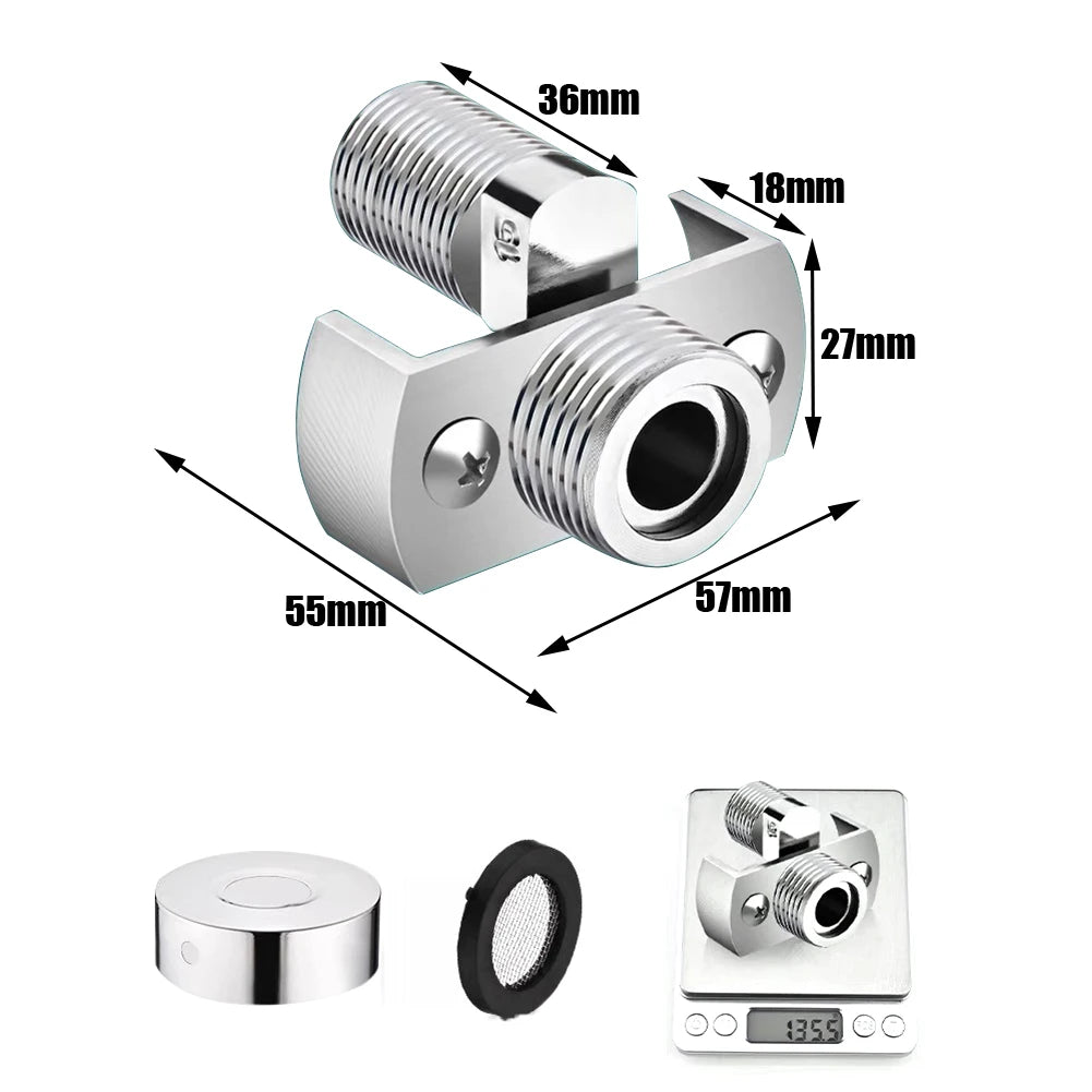 40Degree Adjustable Faucet Tap Adapter Angled Curved Foot Eccentric Qme 36mm