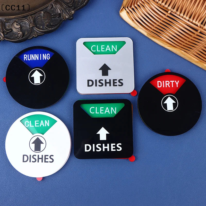 Sign Dishwasher Clean Magnet Dirty Indicator Washer Dish Kitchen Qme