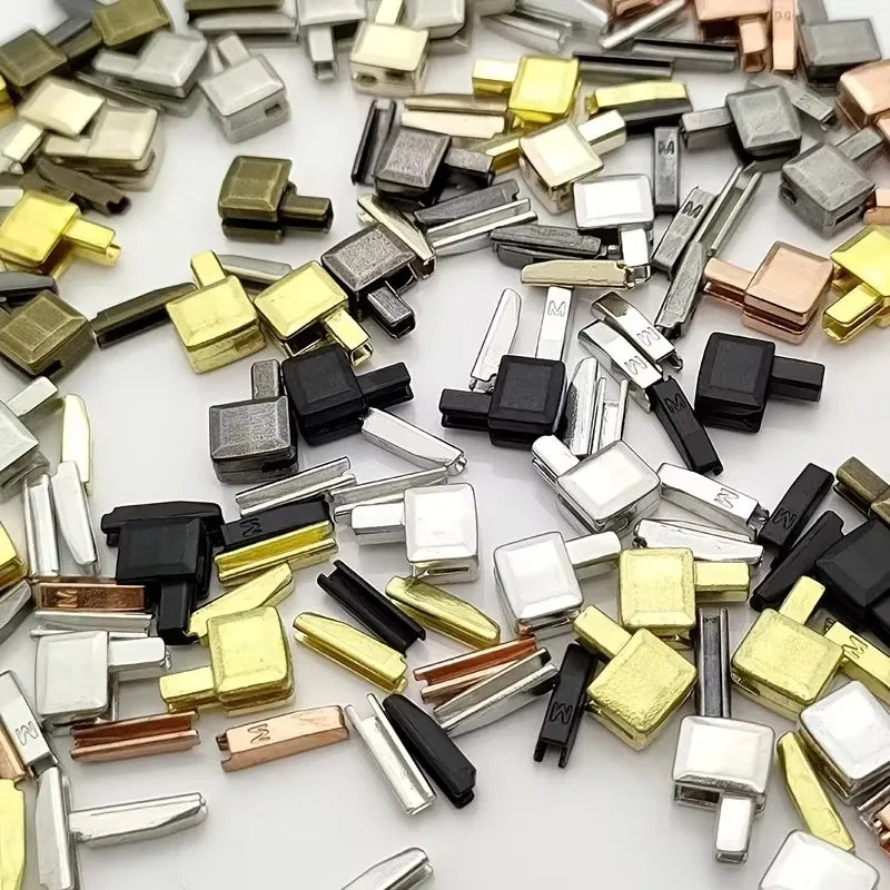 25-Piece Set Premium Metal Zipper Heads Gold Silver Bronze Black - Durable Smooth for DIY Clothing Luggage Repair Qme