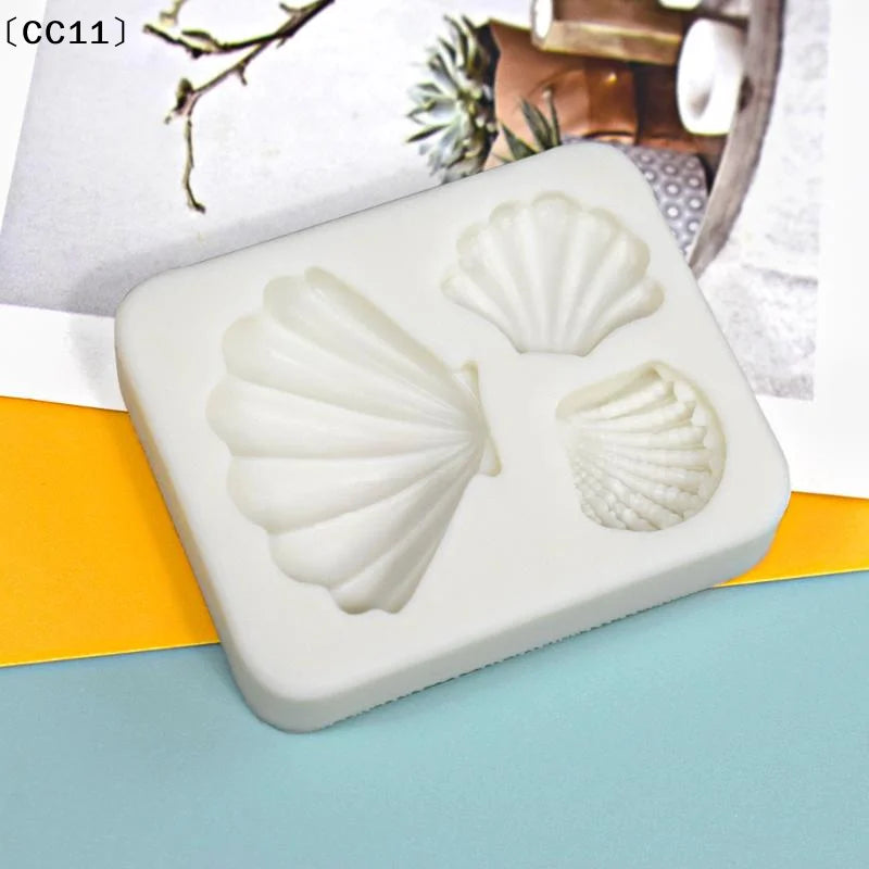 Shell Pearl Silicone Mold Sugarcraft Cupcake Baking Fondant Cake Qme